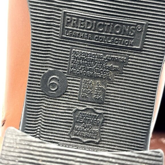 Vintage 90s Y2K Predictions Sz 6 Square Toe Laser Cut Leather Chunky Heel Mules - Picture 15 of 16